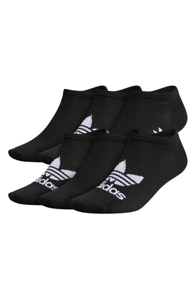 Adidas Originals Originals Assorted 6-pack No-show Socks In Black/ White
