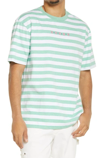 Green and white striped guess shirt hot sale