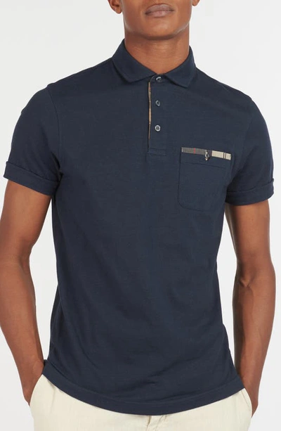 Barbour Tartan-detail Corpatch Polo Shirt In Blue