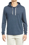 Marine Layer Portola Stripe Slub Cotton Blend Beach Hoodie In Navy/ White Stripe