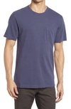 Faherty Sunwashed Organic Cotton Pocket T-shirt In Dune Navy