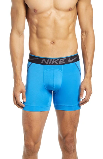 Nike Breathe Stretch Boxer Briefs - 2 Pack In Obsidian/light Blue