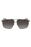 Ferragamo 62mm Oversize Gradient Navigator Sunglasses In Shiny Gold/ Brown