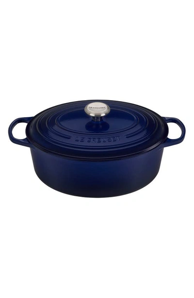 Le Creuset Signature 6 3/4 Quart Oval Enamel Cast Iron French/dutch Oven In Indigo