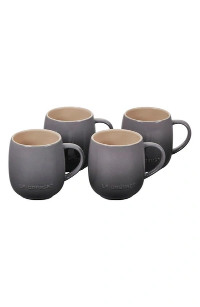 Le Creuset Set Of Four 14-ounce Stoneware Mugs In Oyster