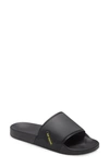 Raf Simons Lettering Logo Flat Slides In Black