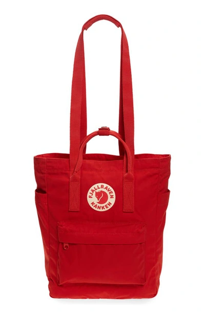 Fjall Raven Kånken Tote Backpack In True Red