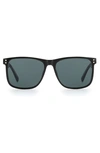 Levi's 57mm Rectangle Sunglasses In Black/ Green