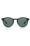 Levi's 50mm Round Sunglasses In Black/ Green