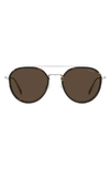 Levi's 54mm Flat Front Round Sunglasses In Havana/ Brown