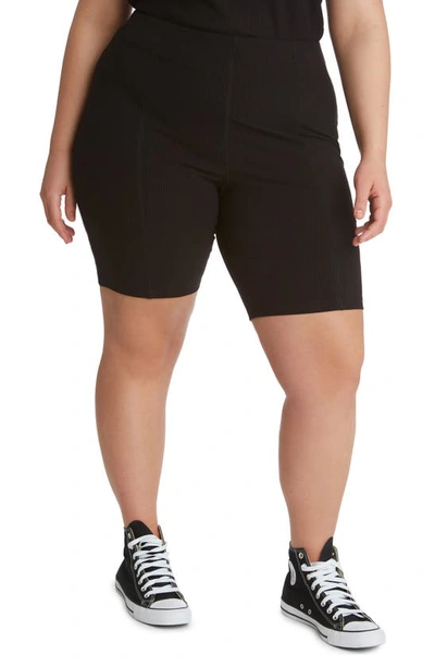 Juicy Couture Micro Rib Bike Shorts In Black