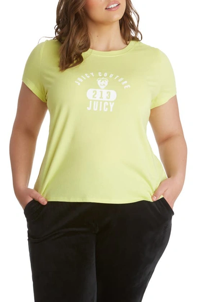 Juicy Couture Plus Size La Juicy Logo Tee Top In Candy Green
