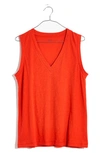 MADEWELL WHISPER COTTON V-NECK TANK,MD279