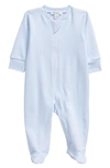 Kissy Kissy Simple Stripe Footie In Light Blue