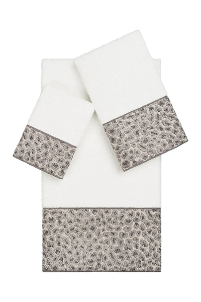 LINUM HOME LINUM HOME TEXTILES SPOTS 3-PIECE EMBELLISHED TOWEL,190733151060