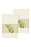 Linum Home Zoe Embellished Hand Towel In Cream