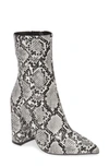 Jeffrey Campbell Siren Pointed Toe Bootie In Light Grey Snake Print