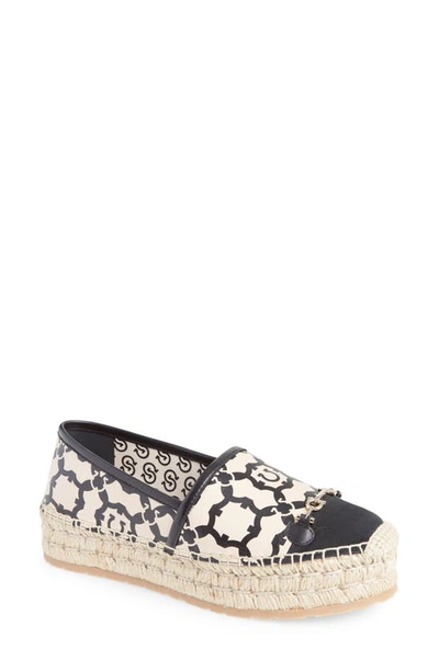 Ferragamo Kim Printed Gancini Espadrille Loafers In White