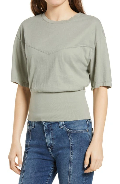 Ag Ella Stitched Cotton T-shirt In Natural Ave