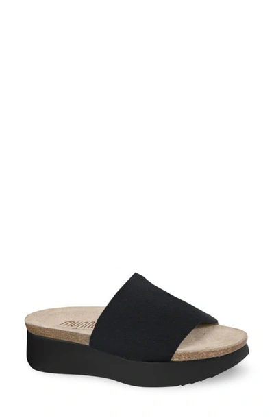 Munro Nalia Slide Sandal In Black Fabric