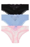 Honeydew Intimates 3-pack Willow Hipster Panties In Black/ Cove/ Pop Tie Dye