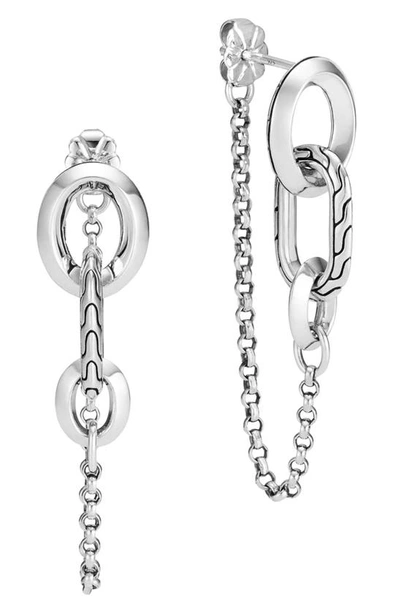 John Hardy Sterling Silver Classic Chain Loop & Chain Drop Earrings