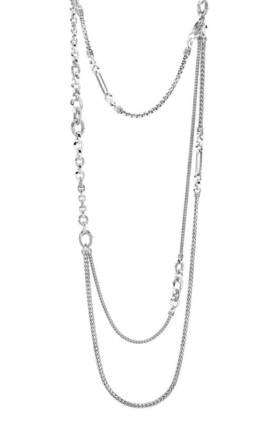 JOHN HARDY CLASSIC CHAIN STERLING SILVER TIERED NECKLACE,NB900583X34