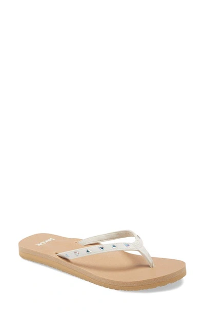 Sanuk Yoga Joy Flip Flop In White / Tan