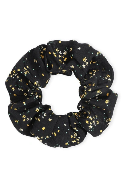 Ganni Crepe Scrunchie In Black