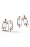 Dana Rebecca Designs Dana Rebecca Sadie Double Baguette Diamond Stud Earrings In Rose Gold
