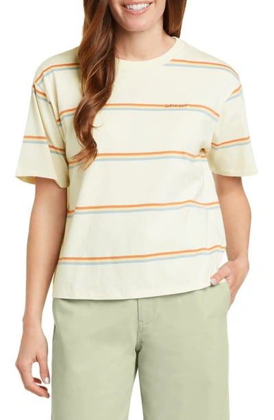 Dickies Juniors' Cotton Striped Tomboy T-shirt In White Multi Stripe