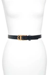 Ada Infinity Skinny Leather Belt In Black