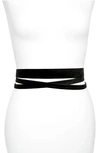 Ada Skinny Leather Wrap Belt In Black