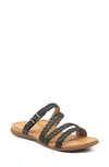 Aetrex Brielle Slide Sandal In Black Leather