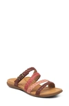 Aetrex Brielle Slide Sandal In Red Leather