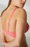 Simone Perele Dahlia Sheer Undewire Plunge Bra In Papaya