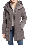 Cole Haan Signature Cole Haan Bib Insert Down & Feather Fill Coat In Carbon