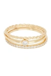 ADORNIA 14K YELLOW GOLD PLATED CZ STACKING RING,791109044759