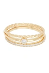 Adornia Gold Three Band Ring Set In Yellow