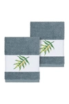 Linum Home Zoe Embellished Washcloth In Teal