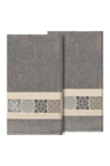 Linum Home Vivian Embellished Bath Towel In Dark Gray
