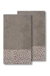 Linum Home Spots 2 Piece Bath Towel Set Bedding In Dark Grey