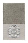 Linum Home Alyssa Embellished Hand Towel In Dark Gray