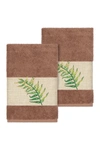 Linum Home Zoe Embellished Hand Towel In Latte