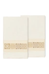 Linum Home Vivian Embellished Bath Towel In Cream