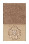 Linum Home Alyssa Embellished Hand Towel In Latte