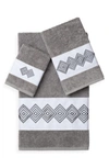 Linum Home Noah 3-pc. Embellished Towel Set Bedding In Dark Grey