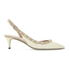 VALENTINO GARAVANI OFF-WHITE VALENTINO GARAVANI ROCKSTUD SLINGBACK PUMPS