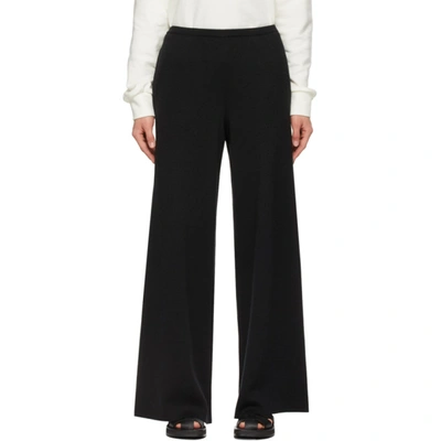 The Row Chuk Wide Leg Wool Blend Knit Trousers In Black
