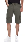 X-ray Belted Double Pocket Bermuda Cargo Shorts In Grey